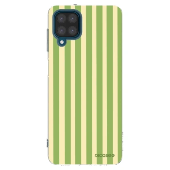 Picasee silikonowe przeźroczyste etui na Samsung Galaxy A12 A125F - Lines Matcha