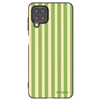 Picasee silikonowe czarne etui na Samsung Galaxy A12 A125F - Lines Matcha