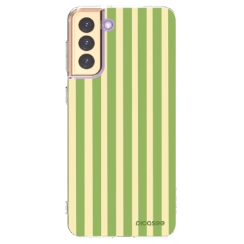 Picasee silikonowe przeźroczyste etui na Samsung Galaxy S21+ 5G G996F - Lines Matcha