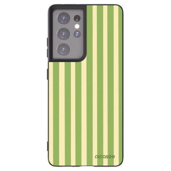 Picasee silikonowe czarne etui na Samsung Galaxy S21 Ultra 5G G998B - Lines Matcha