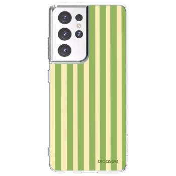 Picasee silikonowe przeźroczyste etui na Samsung Galaxy S21 Ultra 5G G998B - Lines Matcha