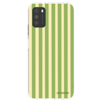 Picasee silikonowe przeźroczyste etui na Xiaomi Poco M3 - Lines Matcha