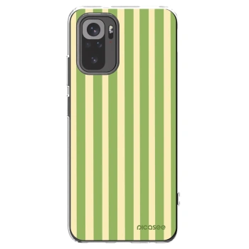 Picasee silikonowe przeźroczyste etui na Xiaomi Redmi Note 10 - Lines Matcha