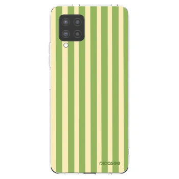 Picasee silikonowe przeźroczyste etui na Samsung Galaxy A42 A426B - Lines Matcha