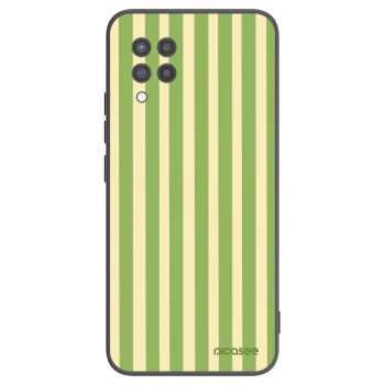 Picasee silikonowe czarne etui na Samsung Galaxy A42 A426B - Lines Matcha