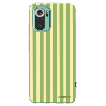 Picasee silikonowe przeźroczyste etui na Xiaomi Redmi Note 10 Pro - Lines Matcha