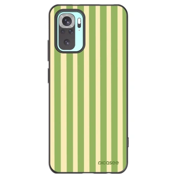 Picasee silikonowe czarne etui na Xiaomi Redmi Note 10 Pro - Lines Matcha