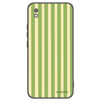 Picasee silikonowe czarne etui na Xiaomi Redmi 9AT - Lines Matcha