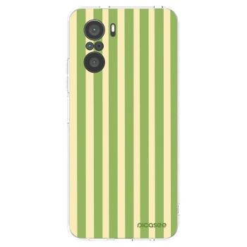 Picasee silikonowe przeźroczyste etui na Xiaomi Poco F3 - Lines Matcha