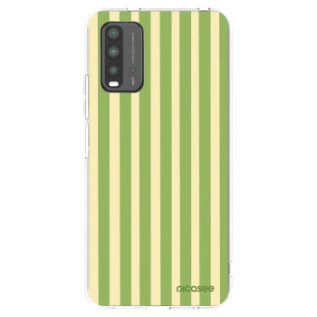 Picasee silikonowe czarne etui na Xiaomi Redmi 9T - Lines Matcha