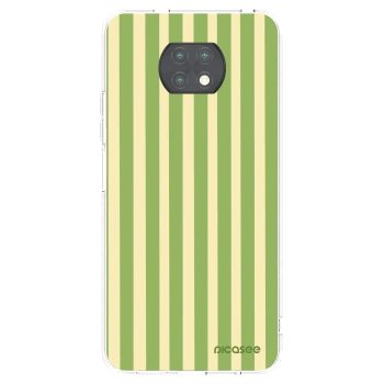 Picasee silikonowe przeźroczyste etui na Xiaomi Redmi Note 9T - Lines Matcha