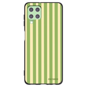 Picasee silikonowe czarne etui na Samsung Galaxy A22 A225F 4G - Lines Matcha