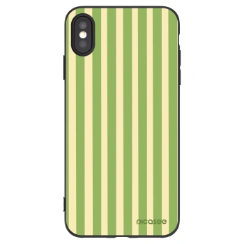Picasee silikonowe czarne etui na Apple iPhone XS Max - Lines Matcha
