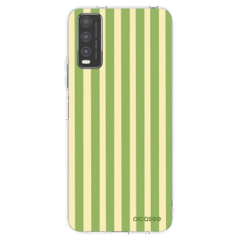 Picasee silikonowe przeźroczyste etui na Vivo Y20s - Lines Matcha