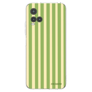 Picasee silikonowe przeźroczyste etui na Vivo Y33s - Lines Matcha