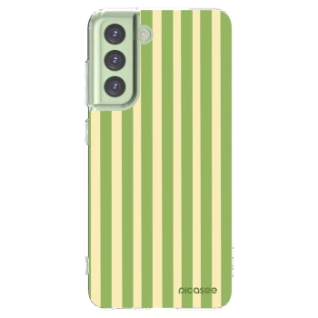 Picasee silikonowe przeźroczyste etui na Samsung Galaxy S21 FE 5G - Lines Matcha