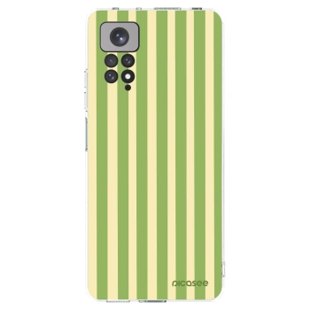 Picasee silikonowe przeźroczyste etui na Xiaomi Redmi Note 11S 4G - Lines Matcha