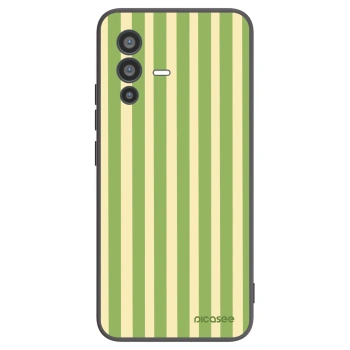 Picasee silikonowe czarne etui na Vivo V23 5G - Lines Matcha