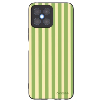 Picasee silikonowe czarne etui na Honor X8 4G - Lines Matcha