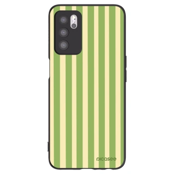 Picasee silikonowe czarne etui na OPPO A16s - Lines Matcha