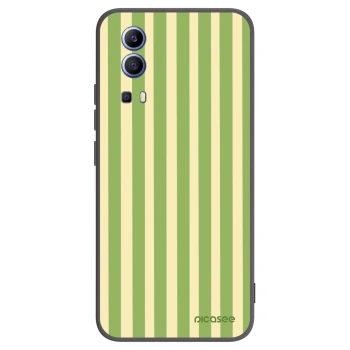 Picasee silikonowe czarne etui na Vivo Y52 5G - Lines Matcha