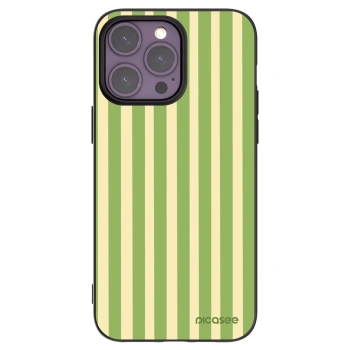 Picasee silikonowe czarne etui na Apple iPhone 14 Pro Max - Lines Matcha