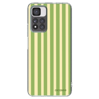 Picasee silikonowe przeźroczyste etui na Xiaomi Redmi Note 11 Pro+ 5G - Lines Matcha