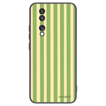 Picasee silikonowe czarne etui na Honor 70 - Lines Matcha