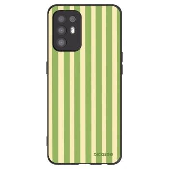 Picasee silikonowe czarne etui na OPPO A94 5G - Lines Matcha