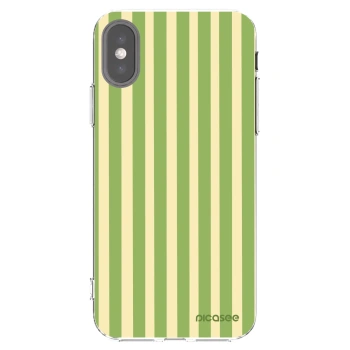 Picasee silikonowe przeźroczyste etui na Apple iPhone X/XS - Lines Matcha