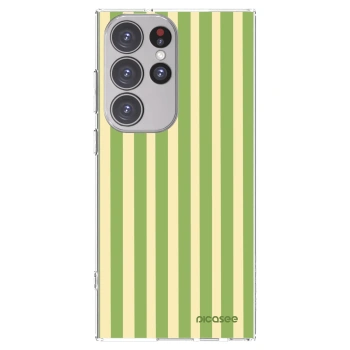 Picasee silikonowe przeźroczyste etui na Samsung Galaxy S23 Ultra 5G - Lines Matcha