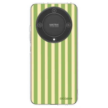 Picasee silikonowe przeźroczyste etui na Honor Magic5 Lite 5G - Lines Matcha