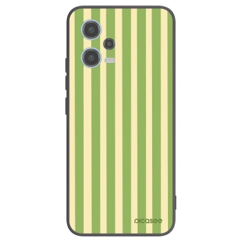 Picasee silikonowe czarne etui na Xiaomi Redmi Note 12 5G - Lines Matcha