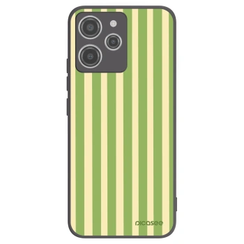 Picasee silikonowe czarne etui na Xiaomi Redmi 12 4G - Lines Matcha