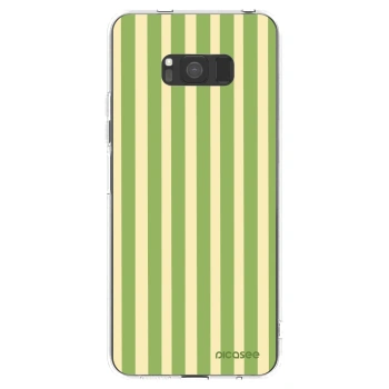Picasee silikonowe przeźroczyste etui na Samsung Galaxy S8 G950F - Lines Matcha