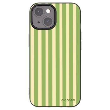 Picasee silikonowe czarne etui na Apple iPhone 15 - Lines Matcha