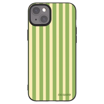 Picasee silikonowe czarne etui na Apple iPhone 15 Plus - Lines Matcha