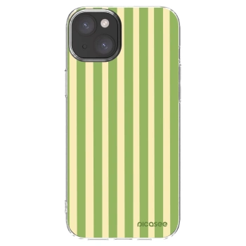 Picasee silikonowe przeźroczyste etui na Apple iPhone 15 Plus - Lines Matcha