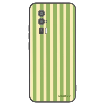 Picasee silikonowe czarne etui na Xiaomi Poco F5 Pro 5G - Lines Matcha