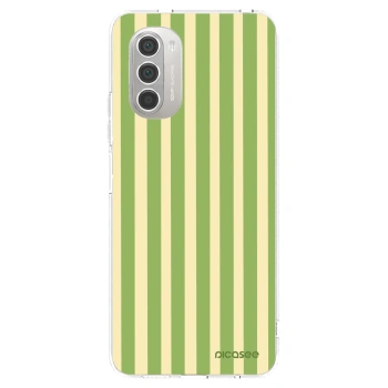 Picasee silikonowe przeźroczyste etui na Motorola Moto G51 - Lines Matcha