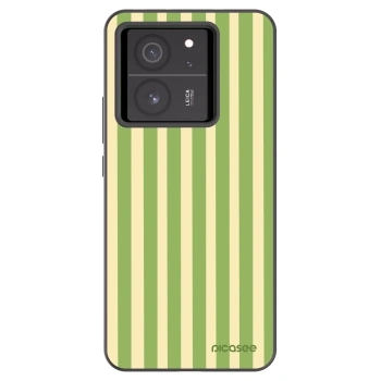 Picasee silikonowe czarne etui na Xiaomi 13T - Lines Matcha