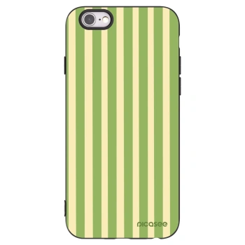 Picasee silikonowe czarne etui na Apple iPhone 6/6S - Lines Matcha