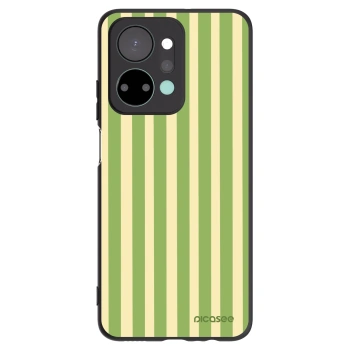 Picasee silikonowe czarne etui na Honor X7a - Lines Matcha
