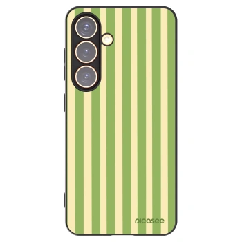 Picasee silikonowe czarne etui na Samsung Galaxy S24 S921B 5G - Lines Matcha