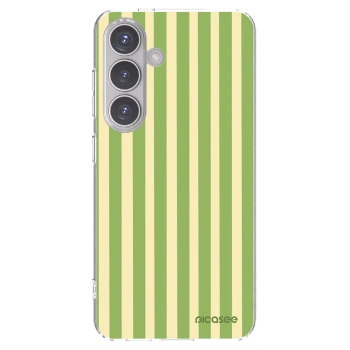 Picasee silikonowe przeźroczyste etui na Samsung Galaxy S24 S921B 5G - Lines Matcha
