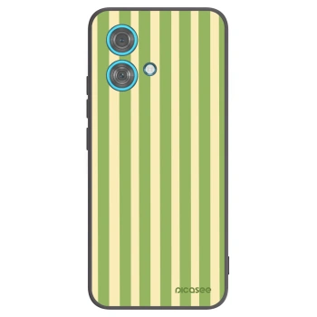 Picasee silikonowe czarne etui na Motorola Edge 40 Neo - Lines Matcha