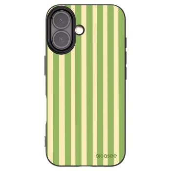 Picasee silikonowe czarne etui na Apple iPhone 16 - Lines Matcha