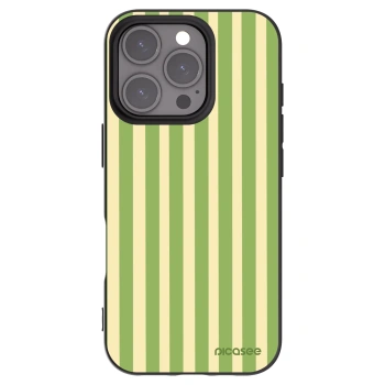 Picasee silikonowe czarne etui na Apple iPhone 16 Pro - Lines Matcha