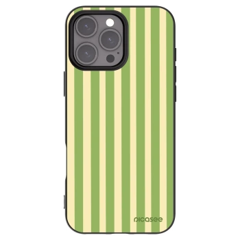 Picasee silikonowe czarne etui na Apple iPhone 16 Pro Max - Lines Matcha