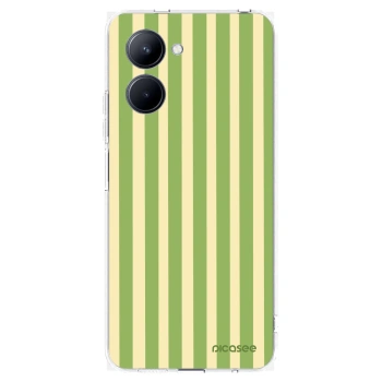 Picasee silikonowe przeźroczyste etui na Realme C33 (2023) - Lines Matcha